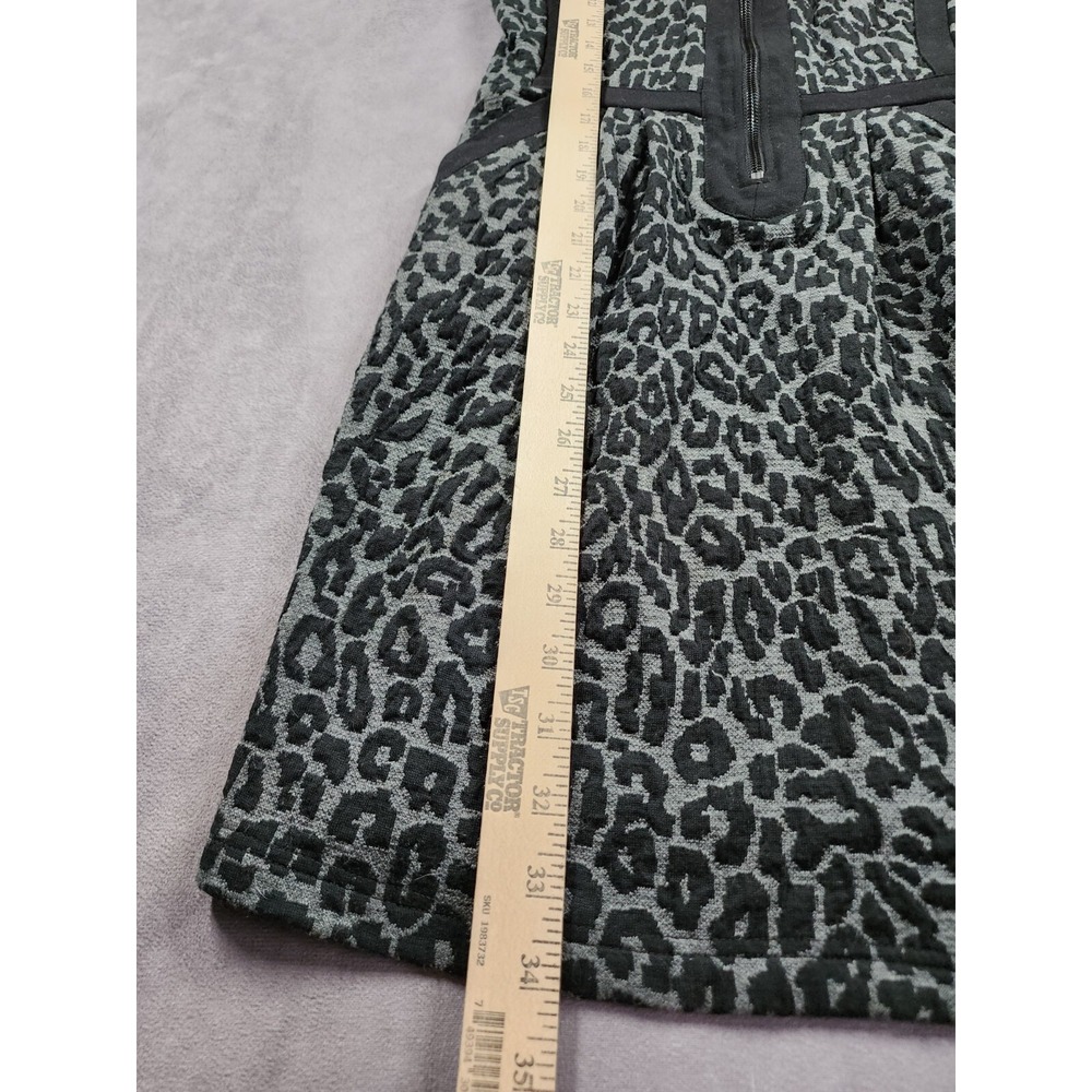 Sea New York Dress Women's 2 Black Gray Leopard Print Stretch Zip-Front Preppy - Picture 9 of 9